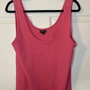 Torrid Knit Smocked Double Scoop Neck Tank Top - Pink Size 1X